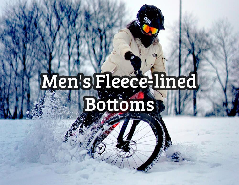 Men's Windproof Fleece Winter Hiking Running Cycling Pants-PL8060-Green