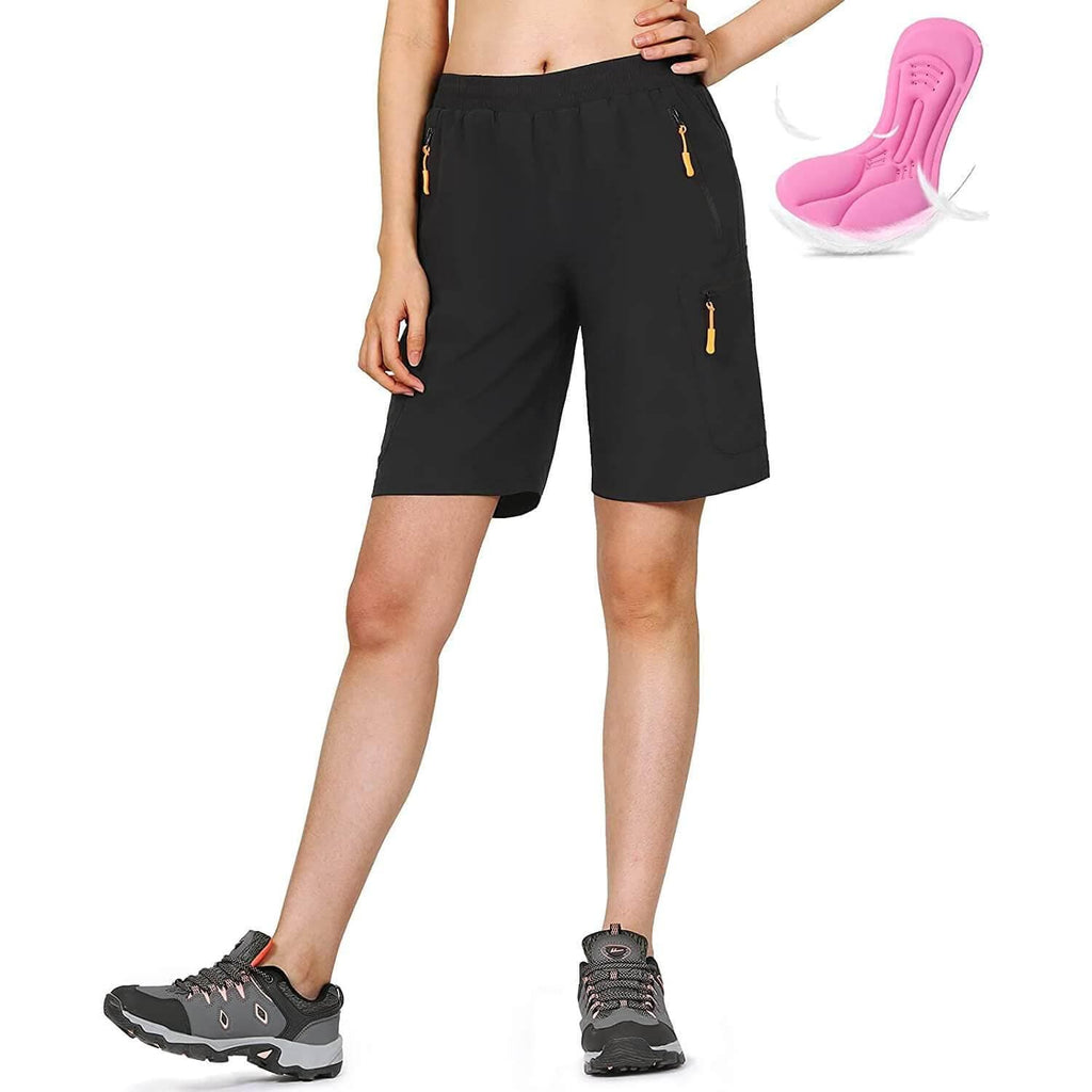 women cycling shorts with liner black