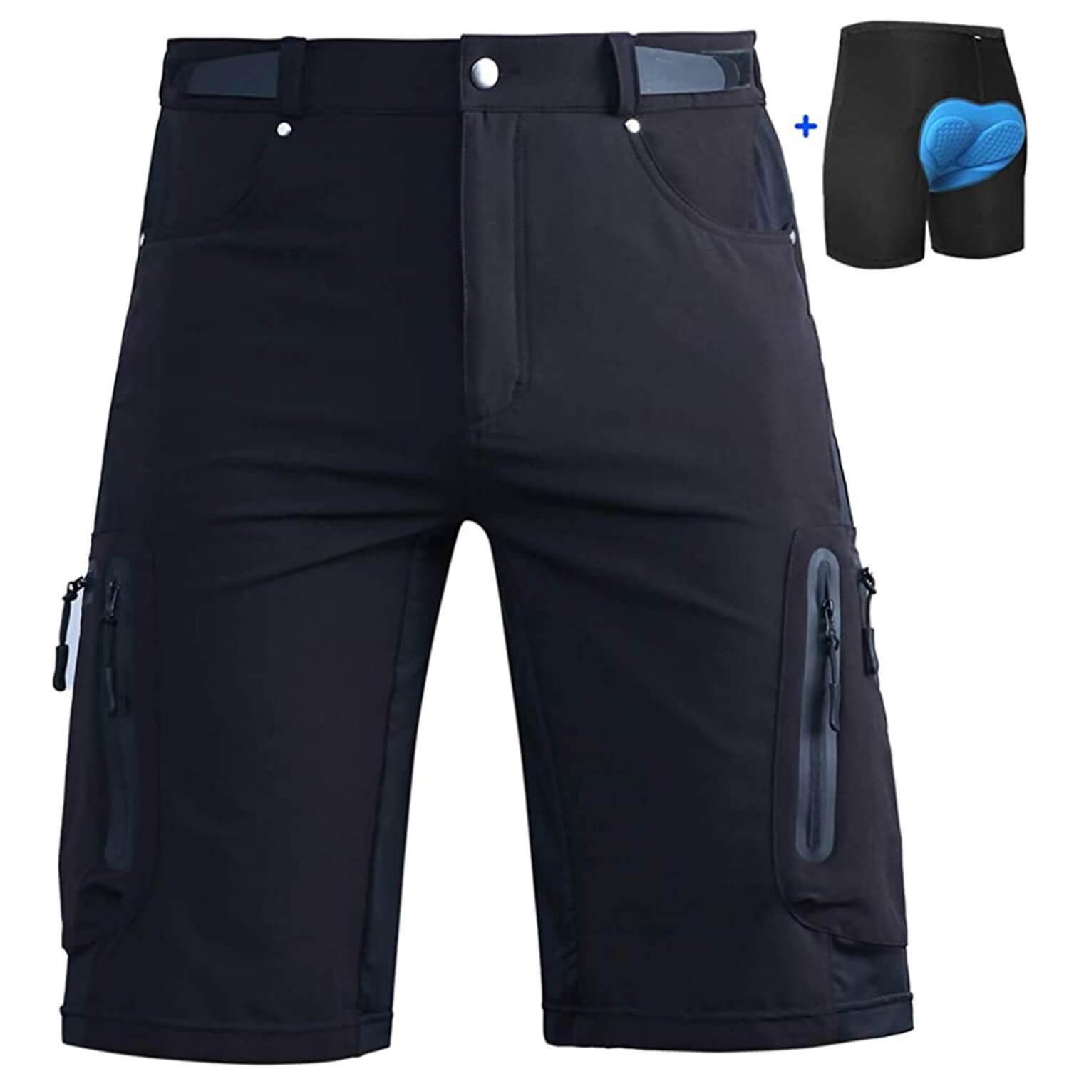 men MTB shorts with liner black