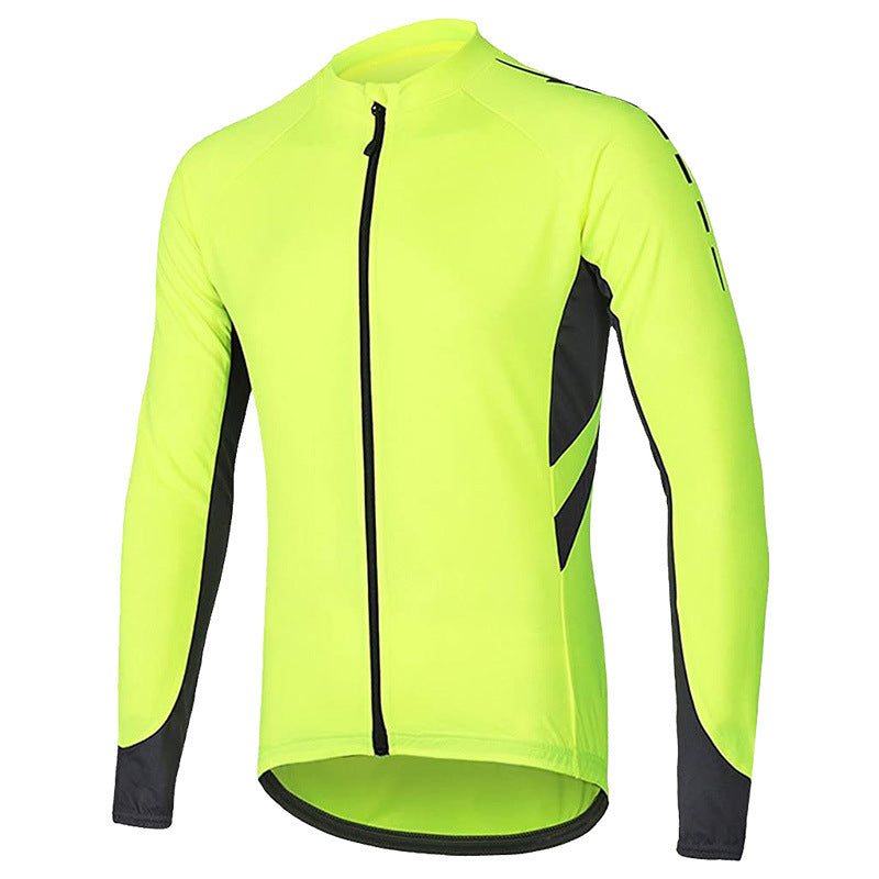 Men's Cycling Bike Jersey Winter Thermal Long Sleeve Fleece Cycling Jacket with Full Zipper Yellow