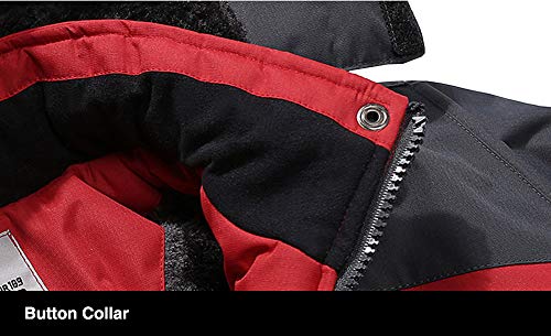 Men's Winter Coats Water Resistant Ski Snow Jacket Warm Fleece Jacket Parka Raincoats With Multi-Pockets