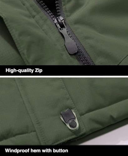 Men's Winter Coats Water Resistant Ski Snow Jacket Warm Fleece Jacket Parka Raincoats With Multi-Pockets