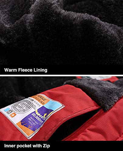 Men's Winter Coats Water Resistant Ski Snow Jacket Warm Fleece Jacket Parka Raincoats With Multi-Pockets