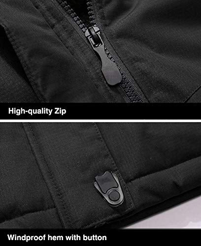 Men's Winter Coats Water Resistant Ski Snow Jacket Warm Fleece Jacket Parka Raincoats With Multi-Pockets