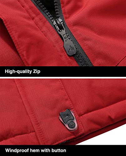 Men's Winter Coats Water Resistant Ski Snow Jacket Warm Fleece Jacket Parka Raincoats With Multi-Pockets