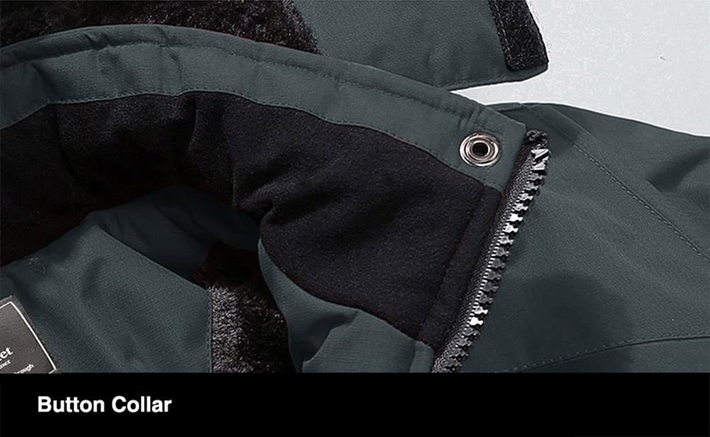 Men's Winter Coats Water Resistant Ski Snow Jacket Warm Fleece Jacket Parka Raincoats With Multi-Pockets