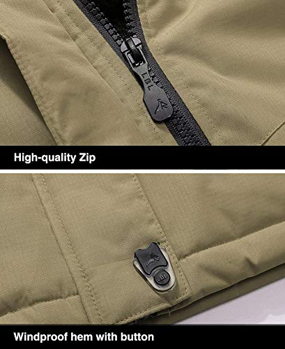 Men's Winter Coats Water Resistant Ski Snow Jacket Warm Fleece Jacket Parka Raincoats With Multi-Pockets