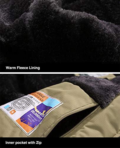 Men's Winter Coats Water Resistant Ski Snow Jacket Warm Fleece Jacket Parka Raincoats With Multi-Pockets