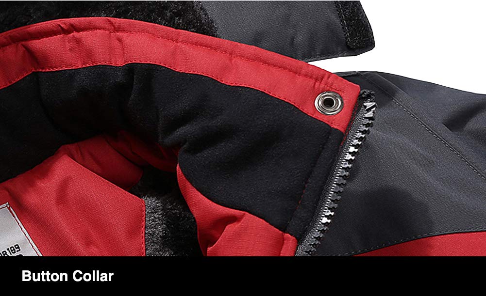 Men's Winter Coats Water Resistant Ski Snow Jacket Warm Fleece Jacket Parka Raincoats With Multi-Pockets