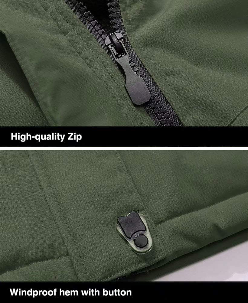 Men's Winter Coats Water Resistant Ski Snow Jacket Warm Fleece Jacket Parka Raincoats With Multi-Pockets