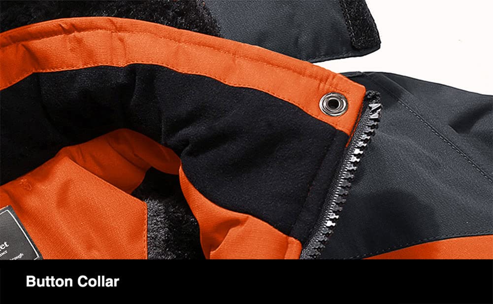 Men's Winter Coats Water Resistant Ski Snow Jacket Warm Fleece Jacket Parka Raincoats With Multi-Pockets