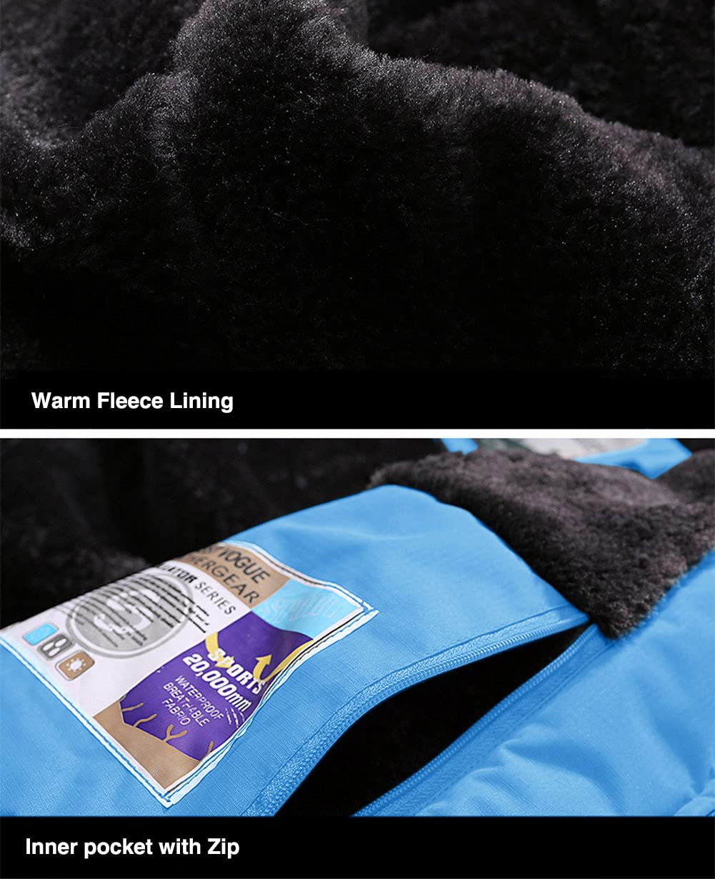 Men's Winter Coats Water Resistant Ski Snow Jacket Warm Fleece Jacket Parka Raincoats With Multi-Pockets