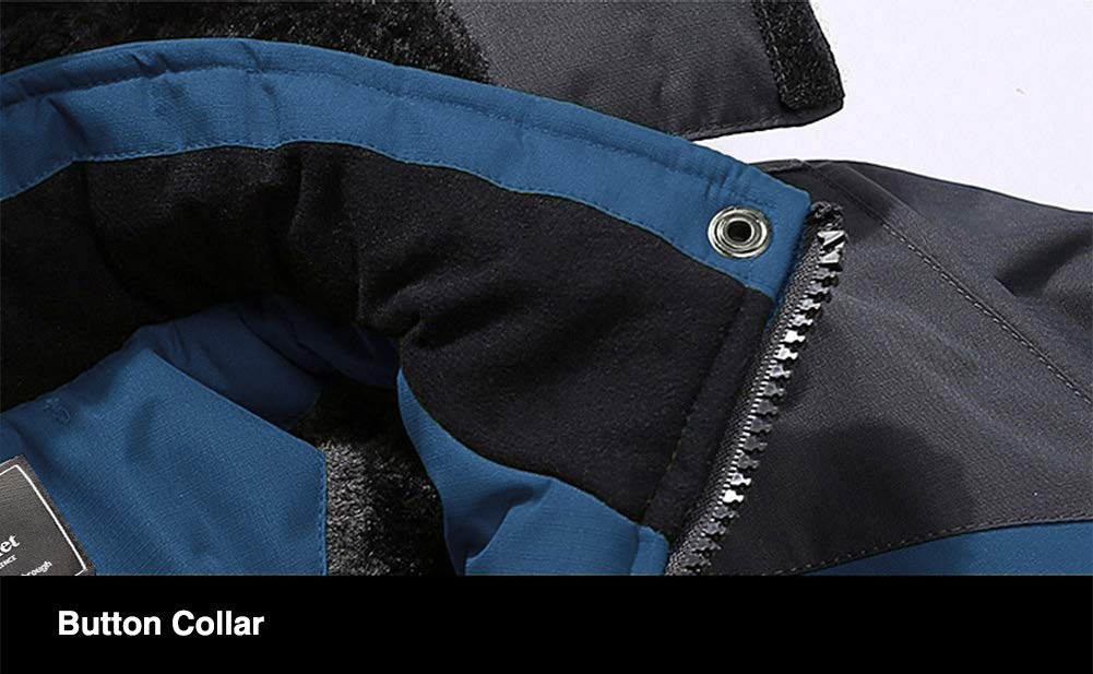 Men's Winter Coats Water Resistant Ski Snow Jacket Warm Fleece Jacket Parka Raincoats With Multi-Pockets