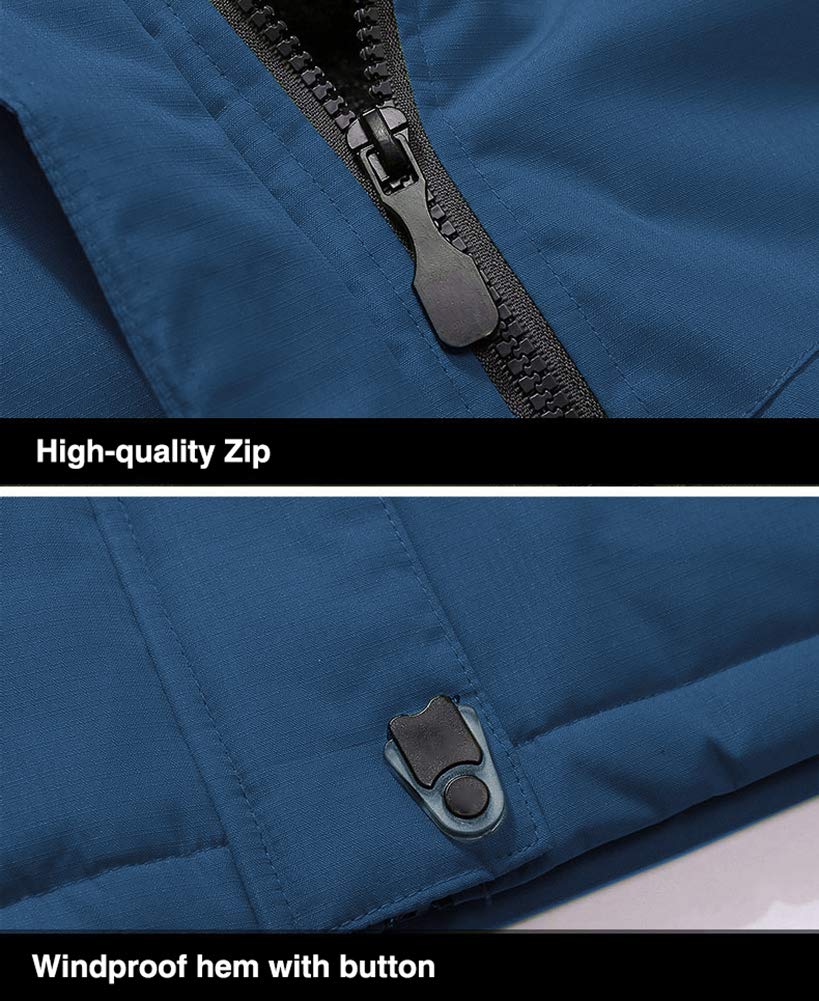 Men's Winter Coats Water Resistant Ski Snow Jacket Warm Fleece Jacket Parka Raincoats With Multi-Pockets