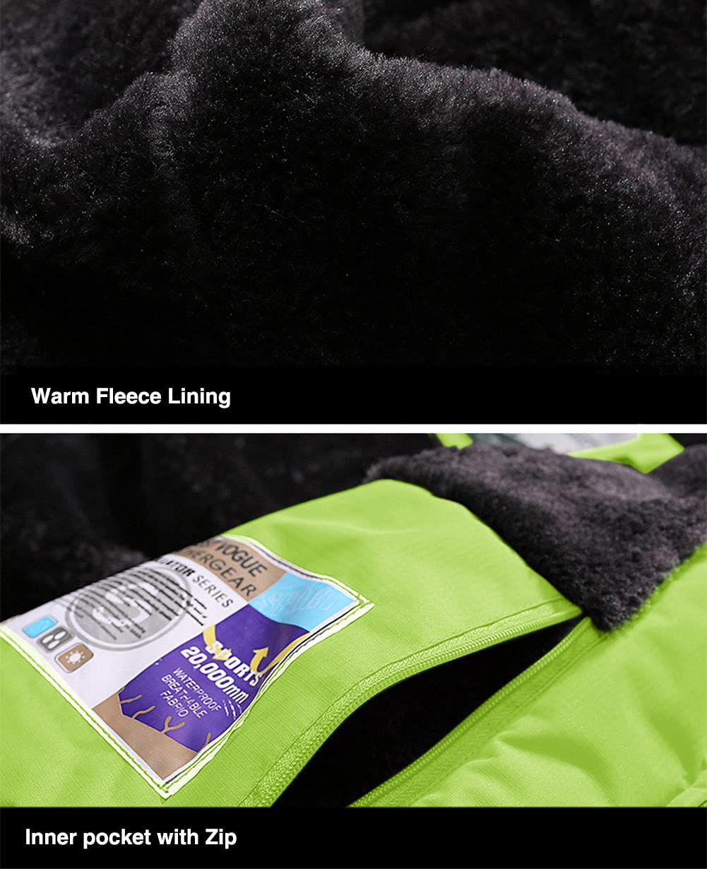 Men's Winter Coats Water Resistant Ski Snow Jacket Warm Fleece Jacket Parka Raincoats With Multi-Pockets