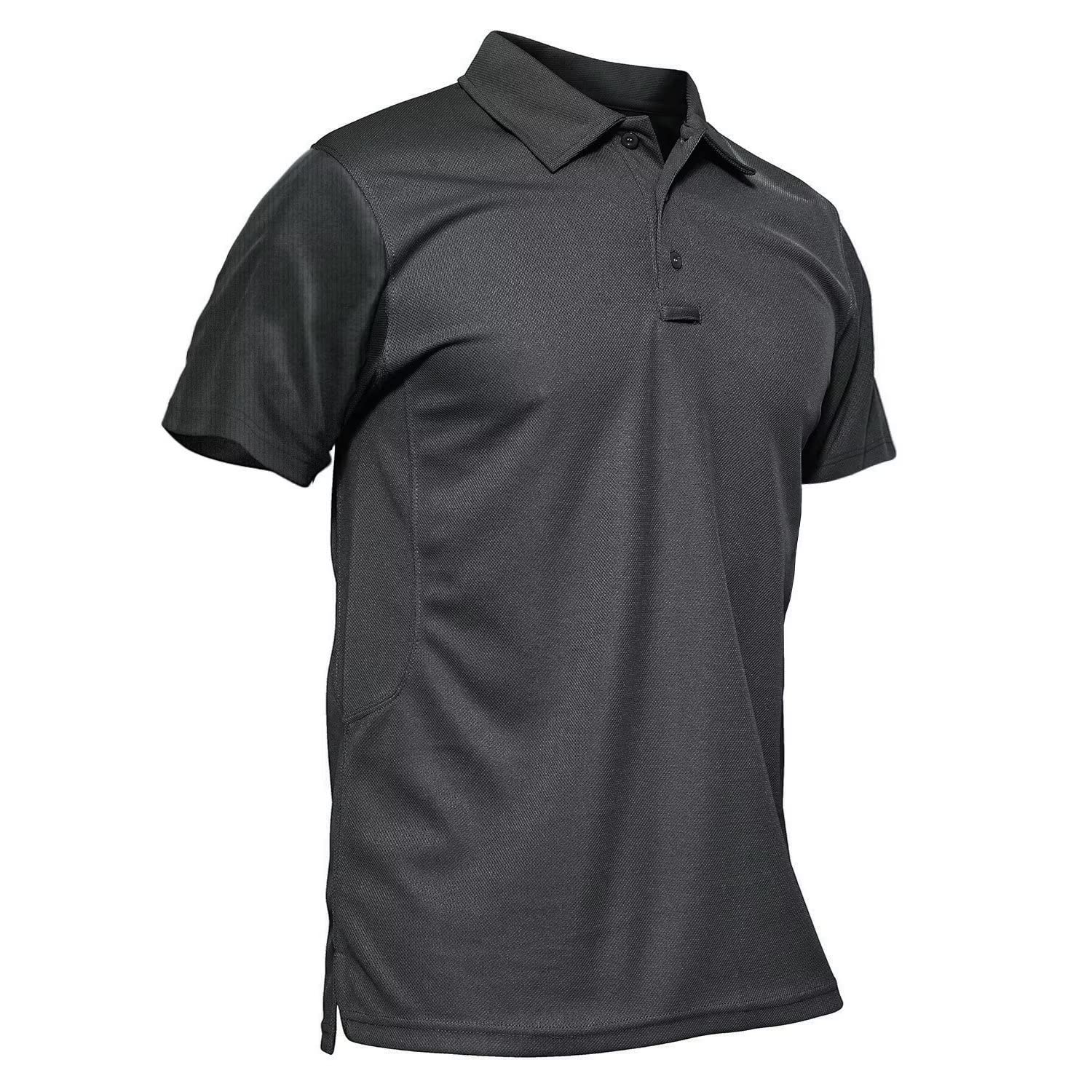 Men's Polo Shirt Quick Dry Performance Short Sleeve Tactical Shirts Pique Jersey Golf Shirt