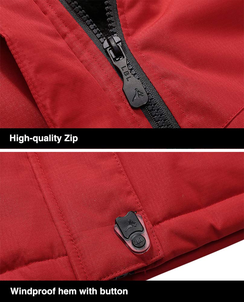 Men's Winter Coats Water Resistant Ski Snow Jacket Warm Fleece Jacket Parka Raincoats With Multi-Pockets