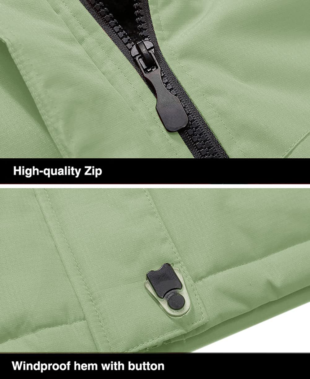 Men's Winter Coats Water Resistant Ski Snow Jacket Warm Fleece Jacket Parka Raincoats With Multi-Pockets