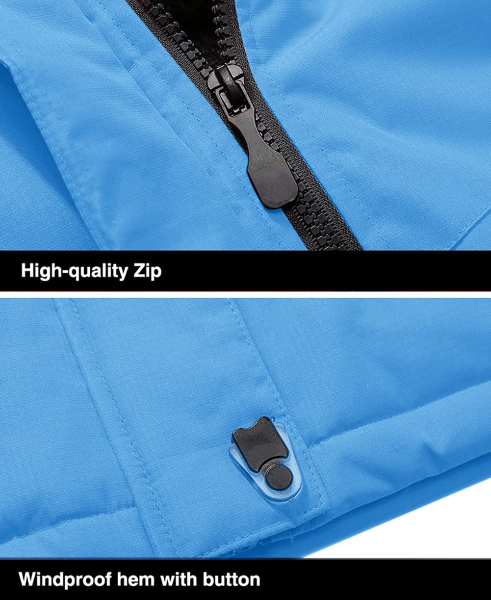 Men's Winter Coats Water Resistant Ski Snow Jacket Warm Fleece Jacket Parka Raincoats With Multi-Pockets