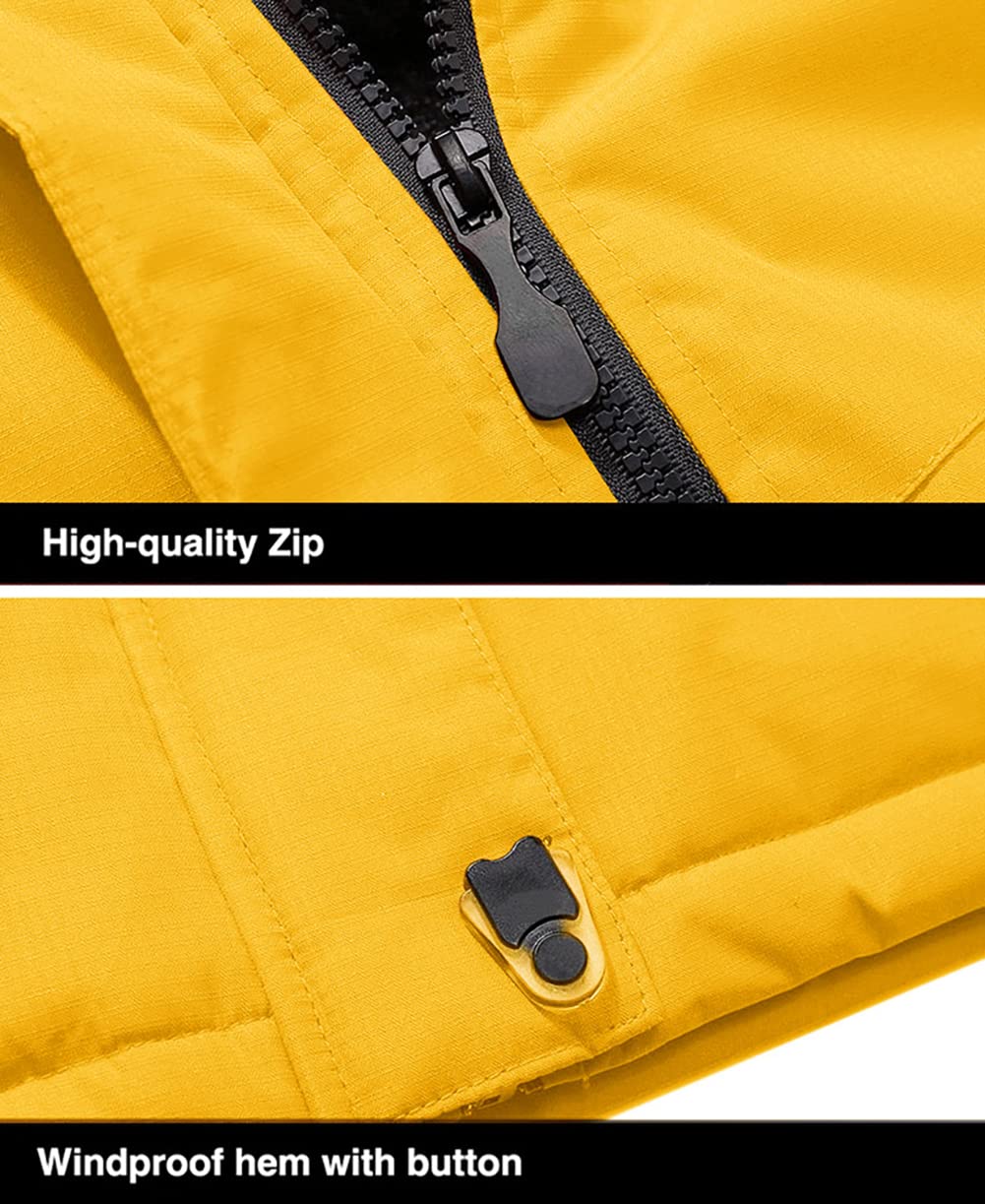 Men's Winter Coats Water Resistant Ski Snow Jacket Warm Fleece Jacket Parka Raincoats With Multi-Pockets