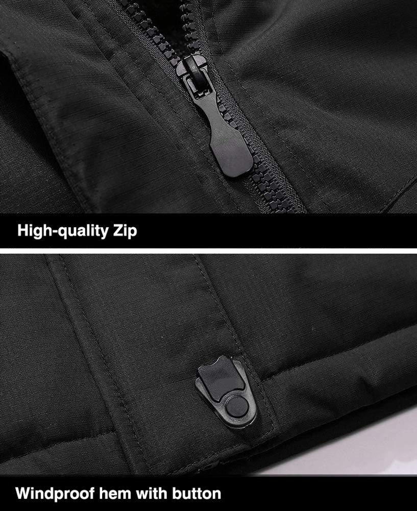 Men's Winter Coats Water Resistant Ski Snow Jacket Warm Fleece Jacket Parka Raincoats With Multi-Pockets