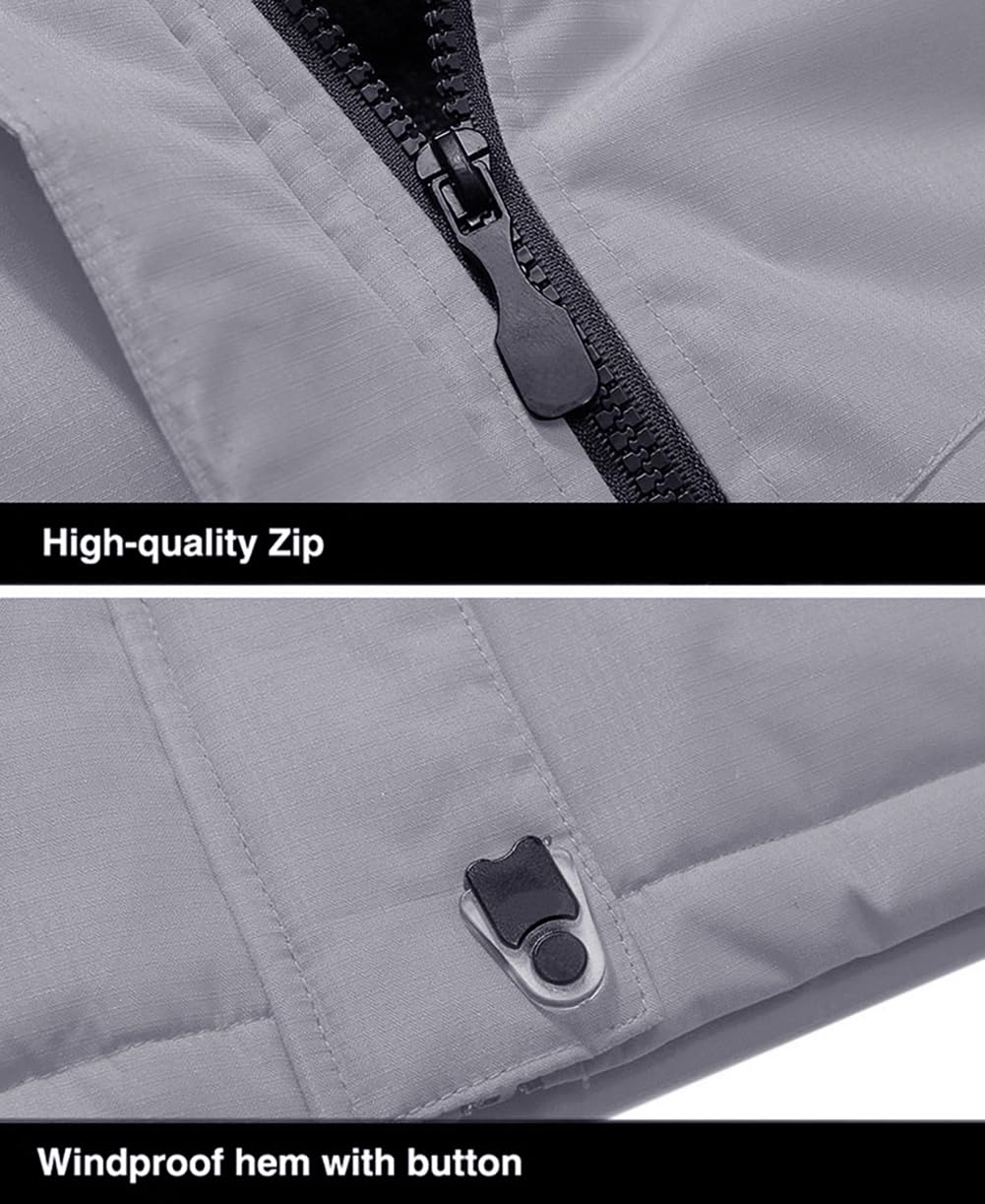 Men's Winter Coats Water Resistant Ski Snow Jacket Warm Fleece Jacket Parka Raincoats With Multi-Pockets