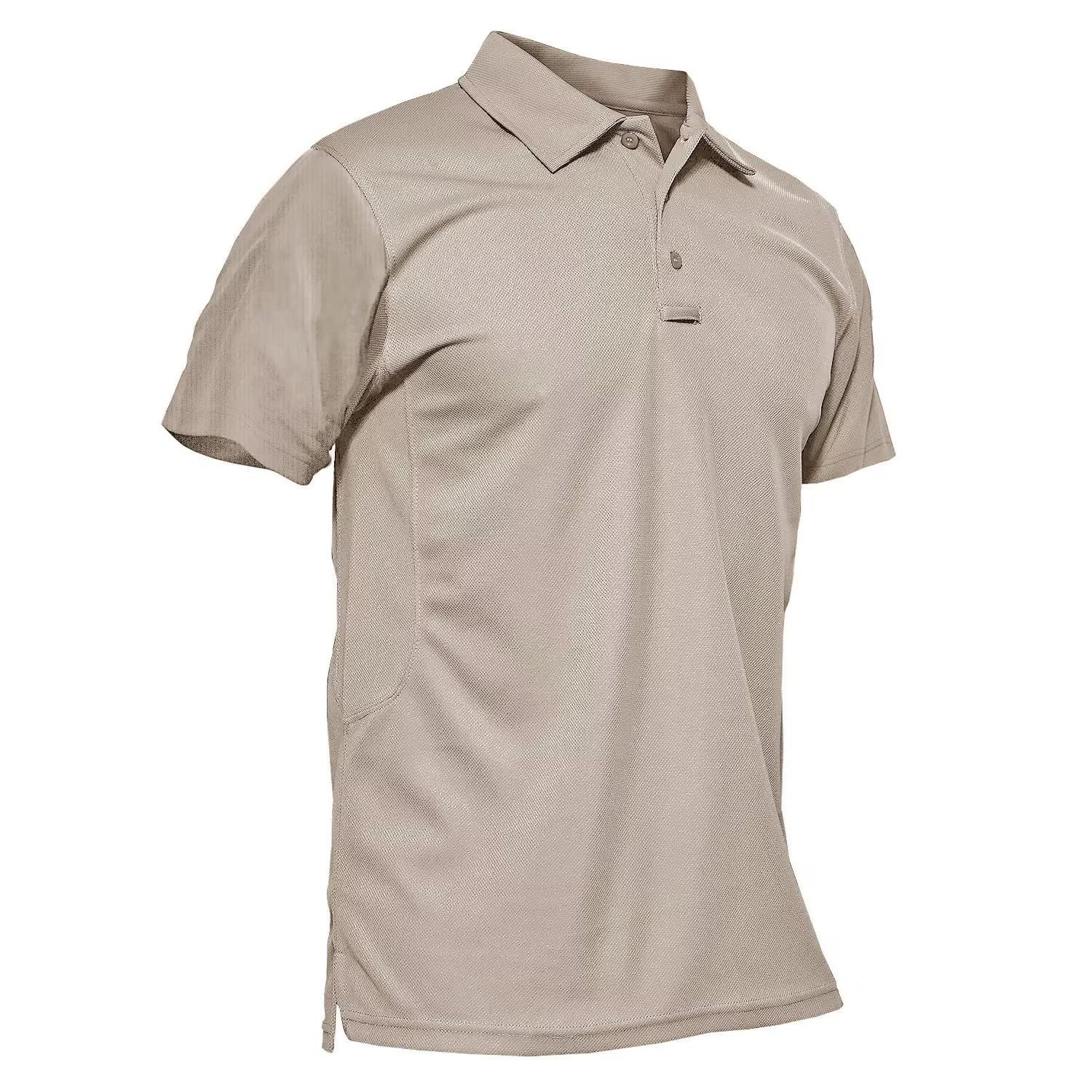 Men's Polo Shirt Quick Dry Performance Short Sleeve Tactical Shirts Pique Jersey Golf Shirt