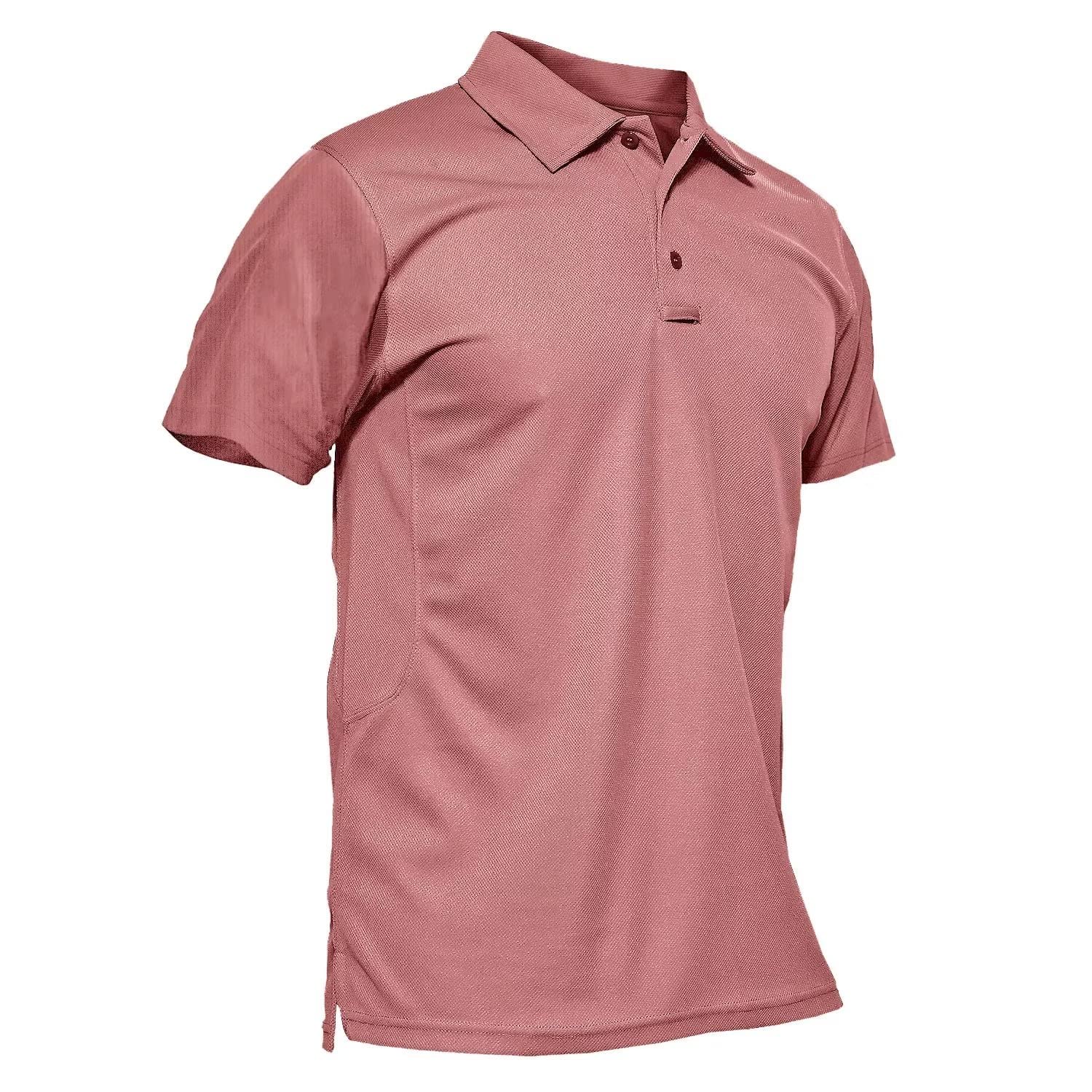 Men's Polo Shirt Quick Dry Performance Short Sleeve Tactical Shirts Pique Jersey Golf Shirt