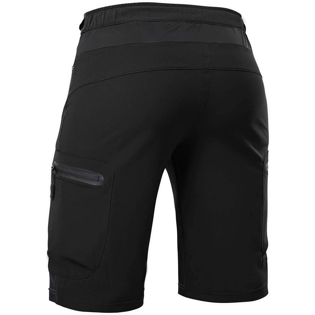 men cargo hiking shorts-black-back