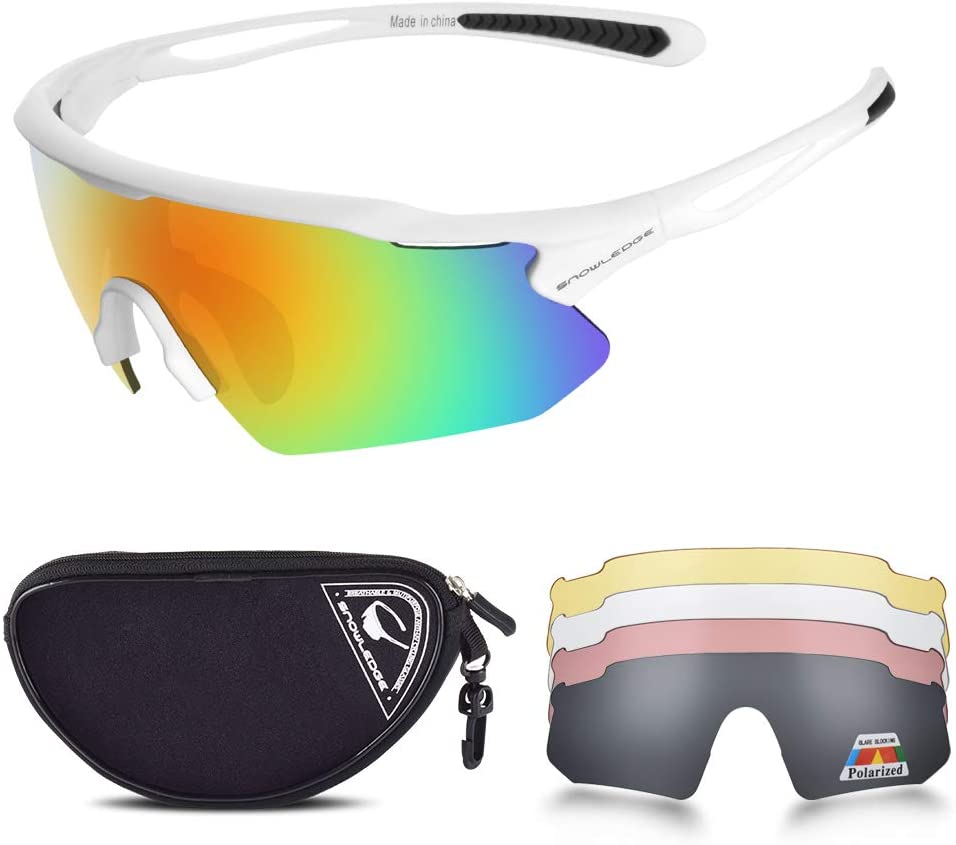 Unbreakable Frame Anti-UV400 Sports Sunglasses for Men Women 502white+revo/Red / Large W*148MM