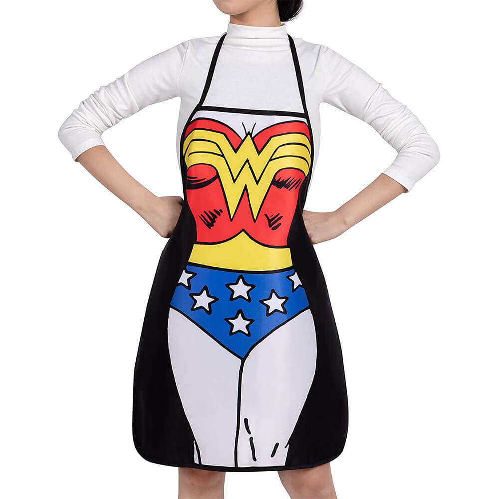 Cycorld Funny Creative Cooking Aprons -Superman + Wonder Woman