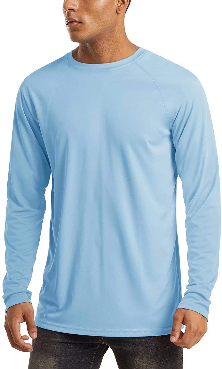 Men's UPF 50+ UV Long Sleeve Athletic Shirts - Cycorld Blue / M