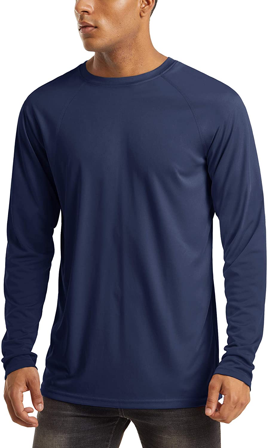 Men's UPF 50+ UV Long Sleeve Athletic Shirts - Cycorld Navy / 2XL