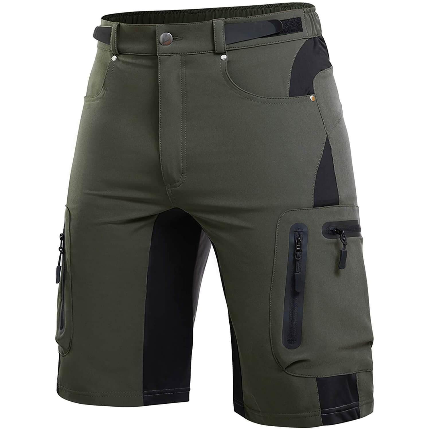 men cargo hiking shorts-green