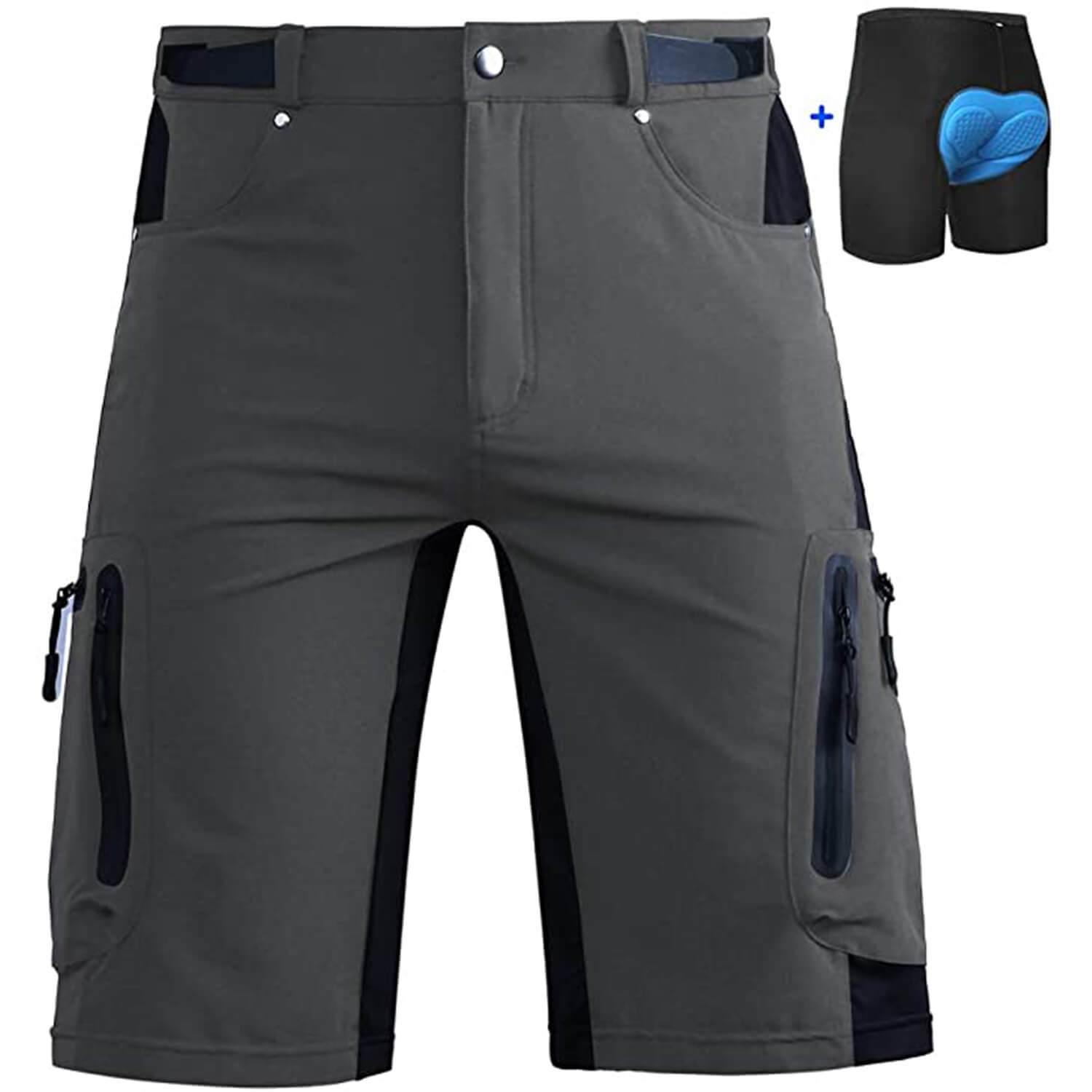 men MTB shorts with liner grey
