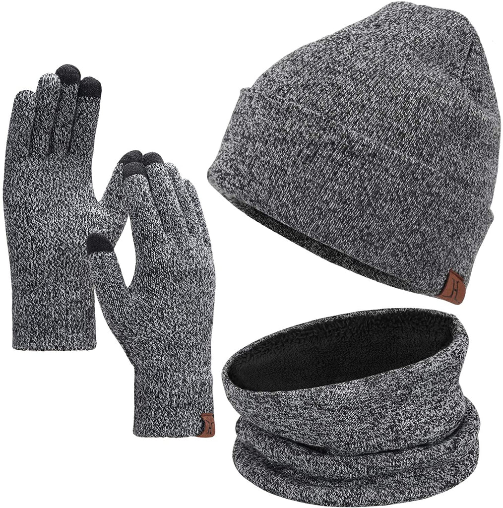 Warm Knit Winter Beanie Hat Scarf Set 02