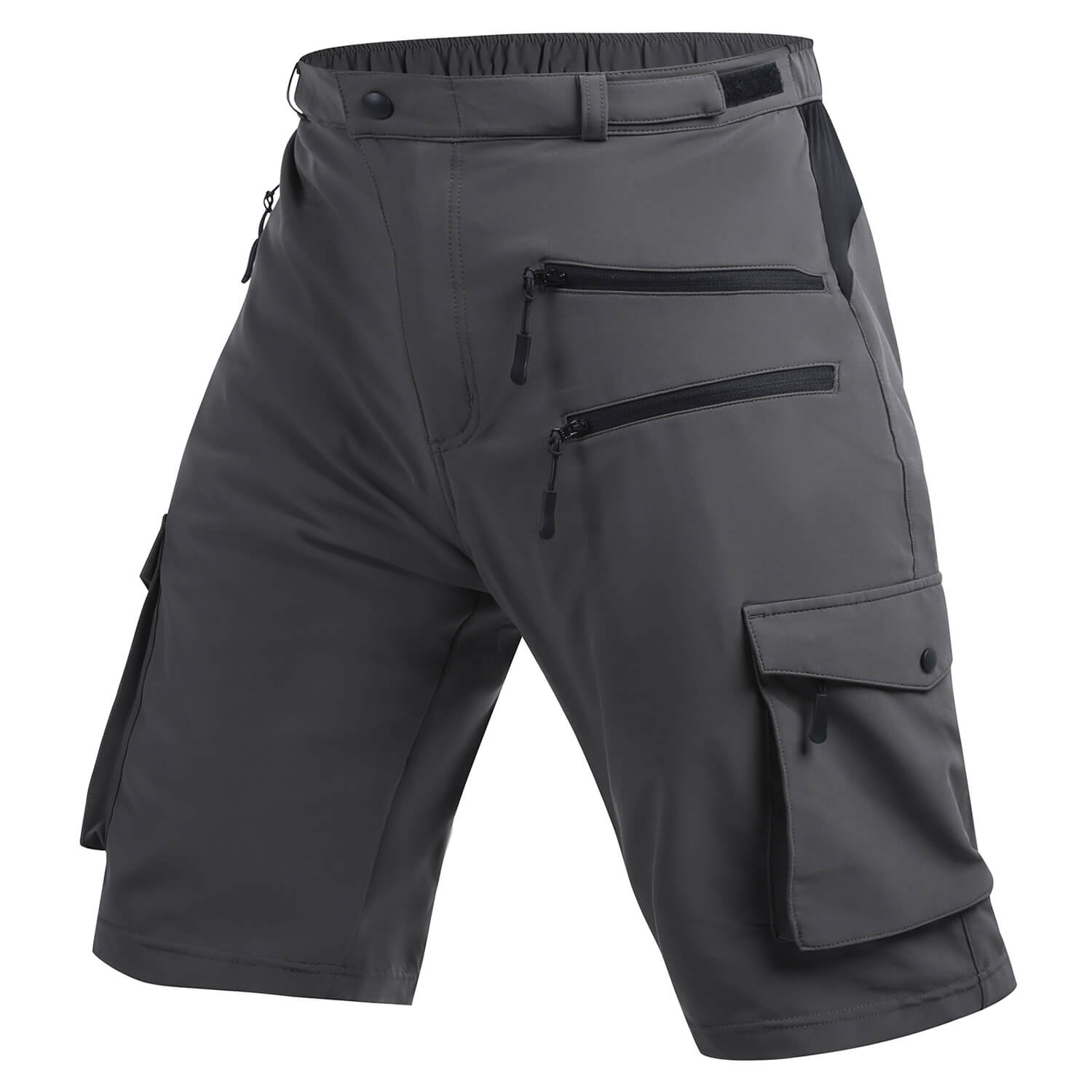 mountainbike shorts mit polster Gepolsterte MTB-Shorts mit mehreren Reißverschlusstaschen für Herren 08