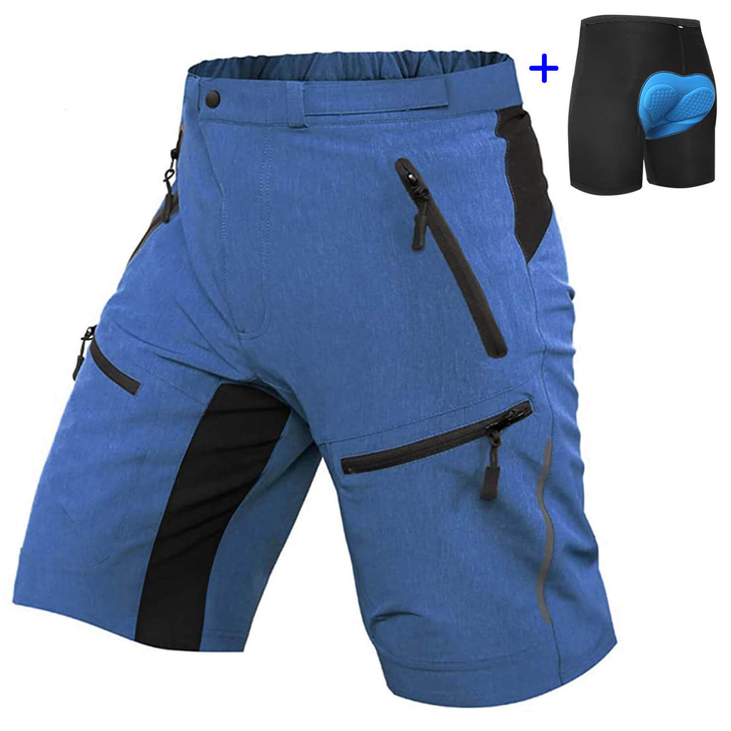 Men's Baggy Mountain Bike Shorts With Padding Cornflower Blue