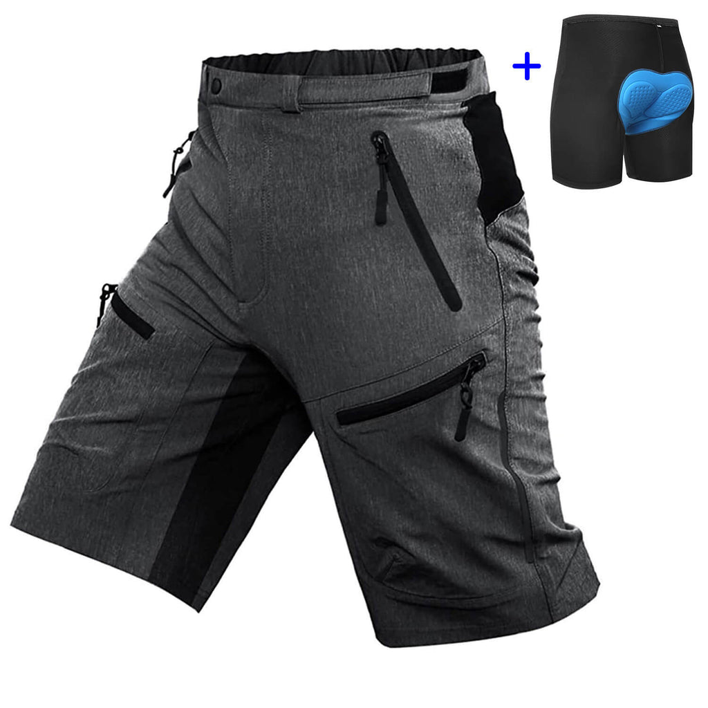 Men's Baggy Mountain Bike Shorts With Padding Dark Grey