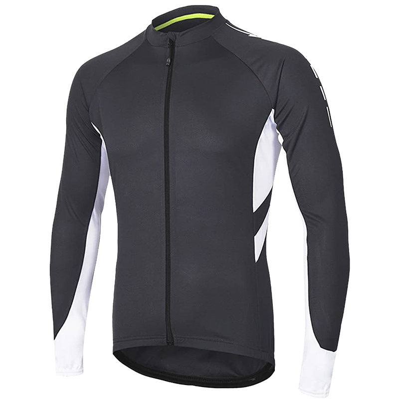 Men's Cycling Bike Jersey Winter Thermal Long Sleeve Fleece Cycling Jacket with Full Zipper Black