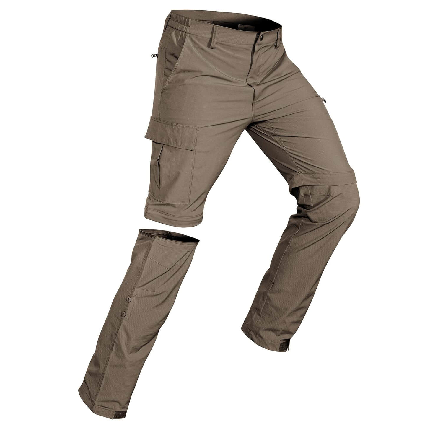 Best Men's Quick-Dry Convertible Hiking Pants - Cycorld Brown / 2XL