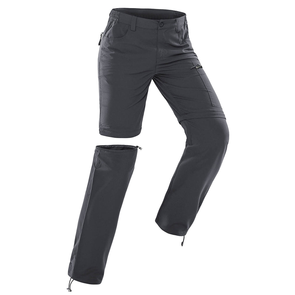 women zip-off hiking pants grey