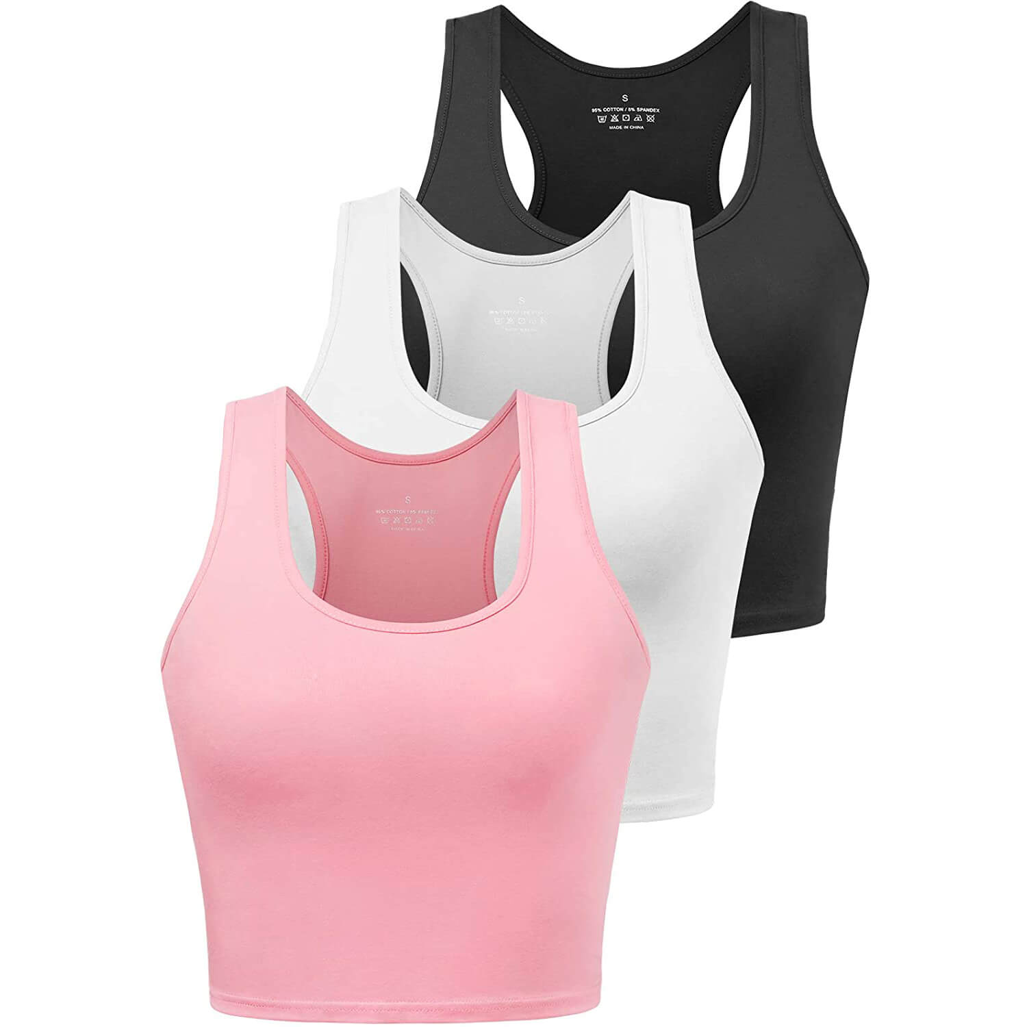 Women's Crop Tops Workout Athletic Shirts 05